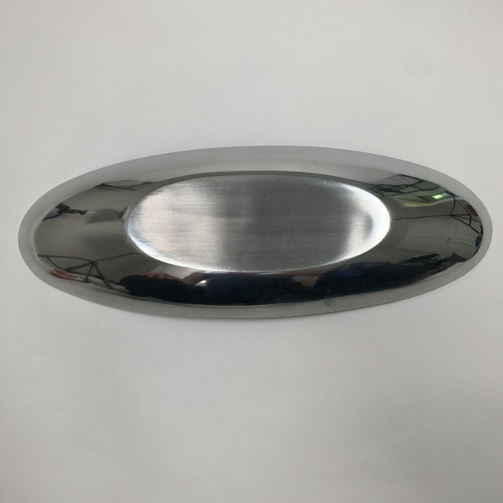 Simply Designz Oval Plate Teal Modern Server and Appetizer Dish Silver - Picture 3 of 4